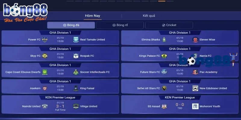 Cập nhật thời gian thi đấu để hỗ trợ phân tích và chốt kèo chuẩn