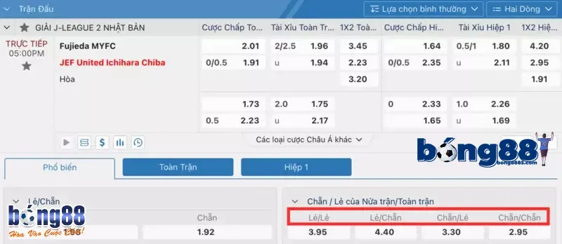 Dạng cược chẵn lẻ truyền thống